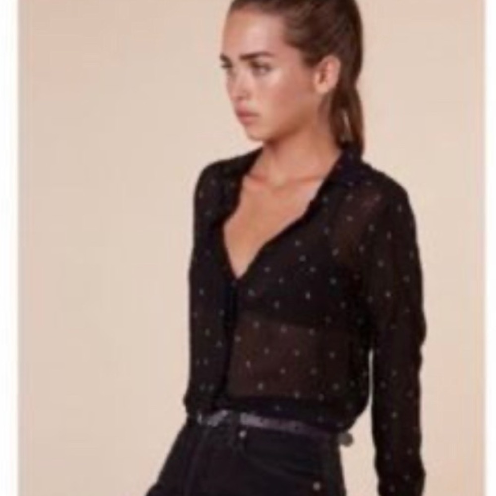 Reformation Ridley sheer moon print top